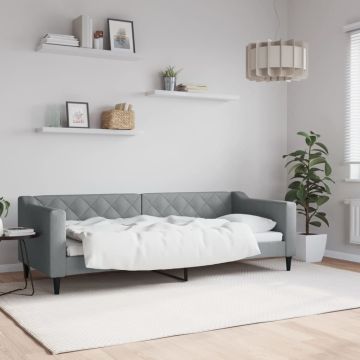 vidaXL Sofa, šviesiai pilkos spalvos, 80x200cm, audinys