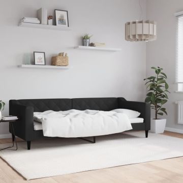 vidaXL Sofa, juodos spalvos, 80x200cm, audinys