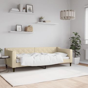 vidaXL Sofa, kreminės spalvos, 80x200cm, audinys