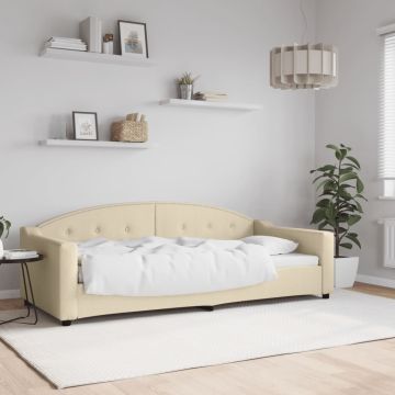 vidaXL Sofa, kreminės spalvos, 90x200cm, audinys