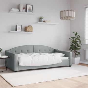vidaXL Sofa, šviesiai pilkos spalvos, 90x190cm, audinys