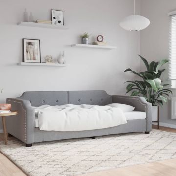 vidaXL Sofa, šviesiai pilkos spalvos, 80x200cm, audinys