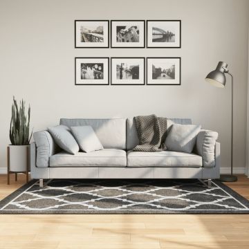 vidaXL Kilimas, juodas ir baltas, 120x180 cm, neslystantis, plaunamas