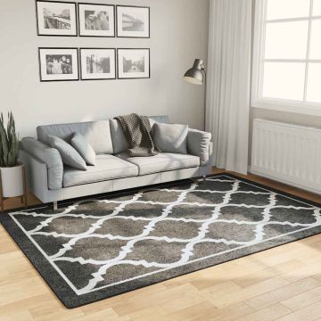 vidaXL Kilimas, juodas ir baltas, 160x230cm, neslystantis, plaunamas
