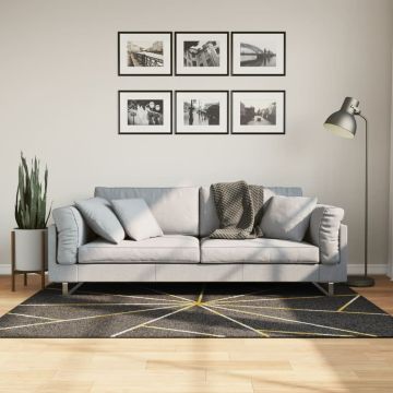 vidaXL Kilimas, juodas ir auksinis, 120x180cm, neslystantis, plaunamas