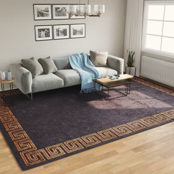 vidaXL Kilimas, juodas ir auksinis, 400x300cm, neslystantis, plaunamas