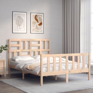 vidaXL Lovos rėmas be čiužinio, 140x200cm, pušies medienos masyvas