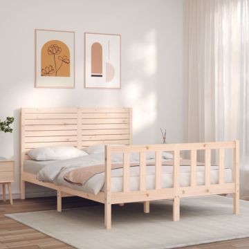 vidaXL Lovos rėmas be čiužinio, 140x200cm, pušies medienos masyvas