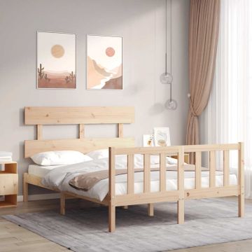 vidaXL Lovos rėmas be čiužinio, 140x200cm, pušies medienos masyvas