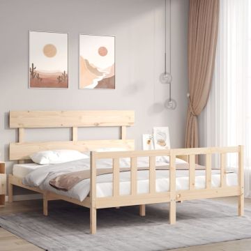 vidaXL Lovos rėmas be čiužinio, 160x200cm, pušies medienos masyvas
