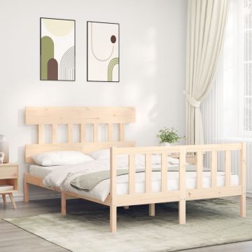 vidaXL Lovos rėmas be čiužinio, 140x200cm, pušies medienos masyvas
