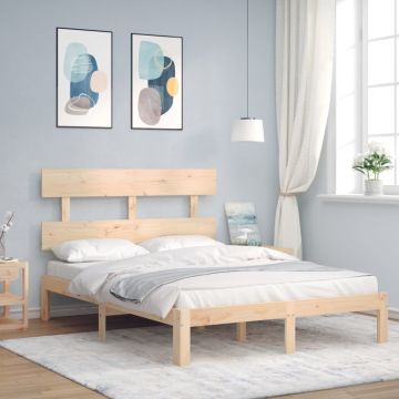 vidaXL Lovos rėmas be čiužinio, 140x200cm, pušies medienos masyvas