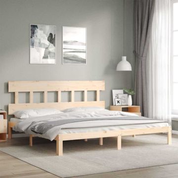 vidaXL Lovos rėmas be čiužinio, 200x200cm, pušies medienos masyvas