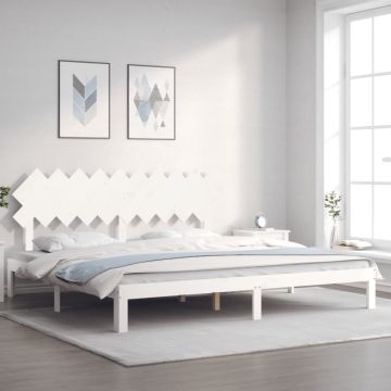 vidaXL Lovos rėmas be čiužinio, baltas, 200x200cm, pušies masyvas