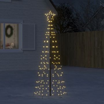 vidaXL LED Kalėdų eglutė su smaigaliais 220 LED Šiltai balta 180 cm