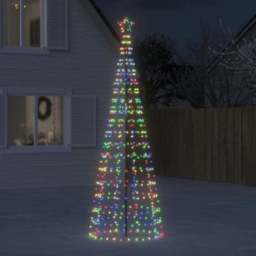 vidaXL LED Kalėdų eglutė su smaigaliais 570 LED Spalvingi 300 cm