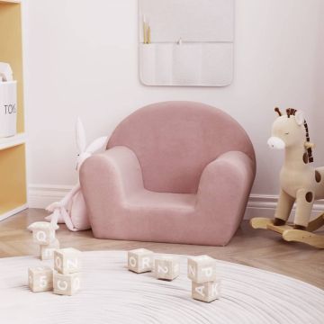 vidaXL Vaikiška sofa, rožinė, minkšta, pliušinė