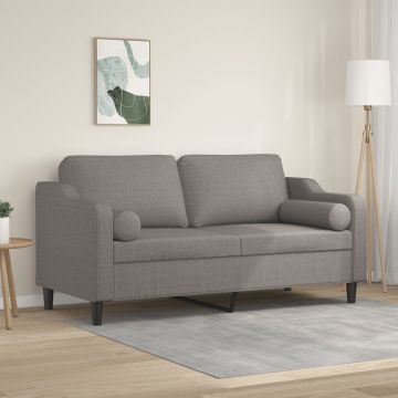 vidaXL Dvivietė sofa su pagalvėlėmis, taupe spalvos, 140cm, audinys