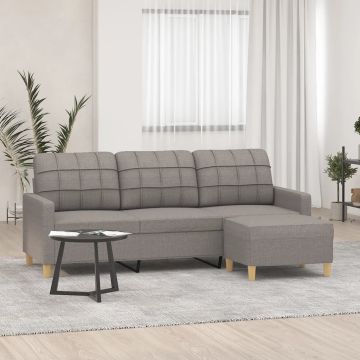 vidaXL Trivietė sofa su pakoja, taupe spalvos, 180cm, audinys