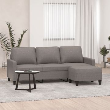 vidaXL Trivietė sofa su pakoja, taupe spalvos, 180cm, audinys