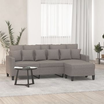 vidaXL Trivietė sofa su pakoja, taupe spalvos, 180cm, audinys