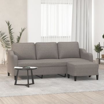 vidaXL Trivietė sofa su pakoja, taupe spalvos, 180cm, audinys