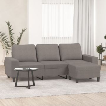 vidaXL Trivietė sofa su pakoja, taupe spalvos, 180cm, audinys