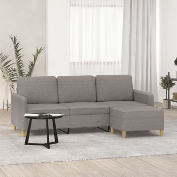 vidaXL Trivietė sofa su pakoja, taupe spalvos, 180cm, audinys