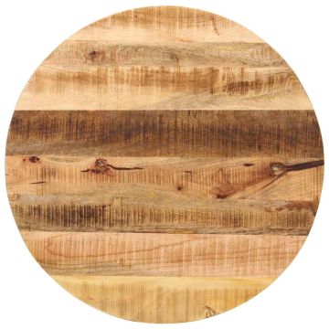 vidaXL Stalviršis, 80x2,5cm, neapdorotas mango masyvas, apskritas