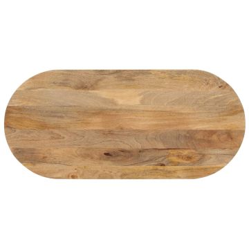 vidaXL Stalviršis, 110x50x3,8cm, mango medienos masyvas, ovalo formos