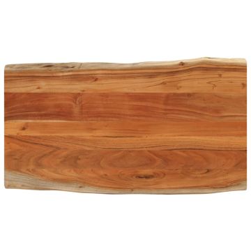 vidaXL Stalviršis, 110x60x2,5cm, akacijos masyvas, su gyvu kraštu