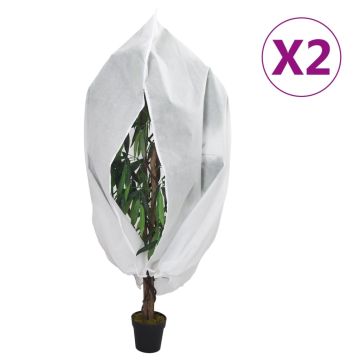 vidaXL Uždangalai augalams su užtrauktukais, 2vnt., 3,93x3,5m, 70g/m²