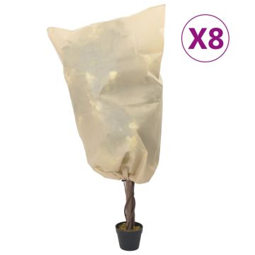 vidaXL Uždangalai augalams su virvutėmis, 8vnt., 0,8x1,2m, 70g/m²