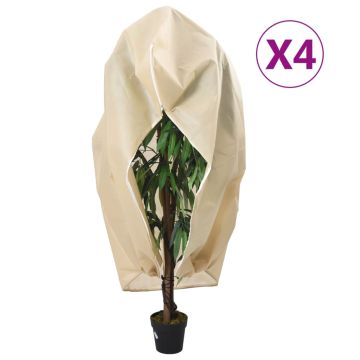 vidaXL Uždangalai augalams su užtrauktukais, 4vnt., 1x1,55m, 70g/m²