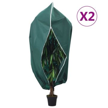 vidaXL Uždangalai augalams su užtrauktukais, 2vnt., 2,36x2m, 70g/m²