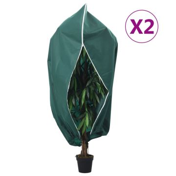 vidaXL Uždangalai augalams su užtrauktukais, 2vnt., 3,93x3m, 70g/m²