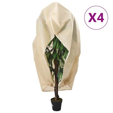 vidaXL Uždangalai augalams su užtrauktukais, 4vnt., 3,93x3 m, 70g/m²
