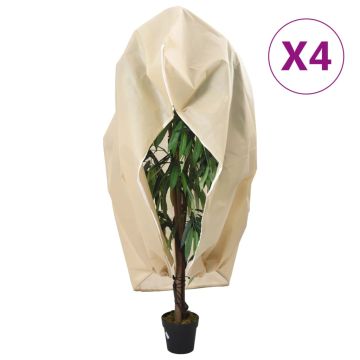 vidaXL Uždangalai augalams su užtrauktukais, 4vnt., 3,93x3,5m, 70g/m²
