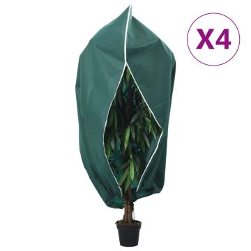 vidaXL Uždangalai augalams su užtrauktukais, 4vnt., 3,14x2,5 m, 70g/m²