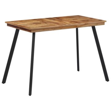 vidaXL Valgomojo stalas, 120x62x76cm, tikmedžio medienos masyvas