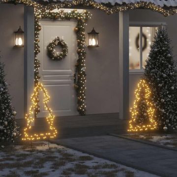 vidaXL Kalėdinė šviečianti dekoracija eglutė su smaigais, 115LED, 90cm