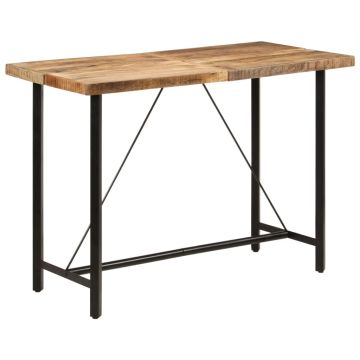 vidaXL Baro stalas, 150x70x107cm, mango medienos masyvas ir geležis