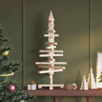 vidaXL Medinė Kalėdų eglutė, 90 cm, pušies medienos masyvas
