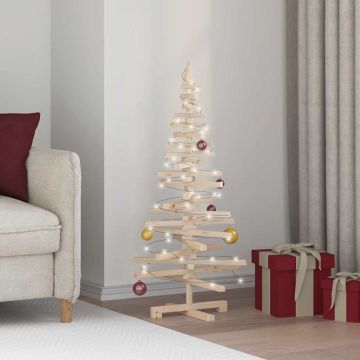 vidaXL Medinė Kalėdų eglutė, 120cm, pušies medienos masyvas