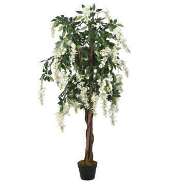 vidaXL Dirbtinė visterija, žalios ir baltos spalvos, 200cm, 1470 lapų