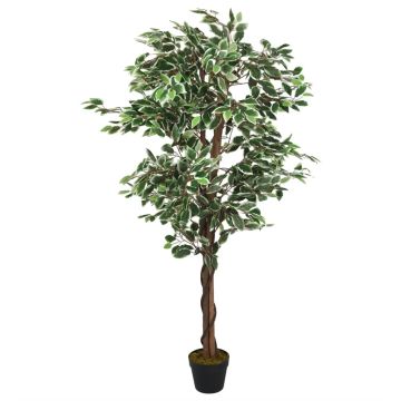 vidaXL Dirbtinis fikusas, žalios spalvos, 120 cm, 630 lapai