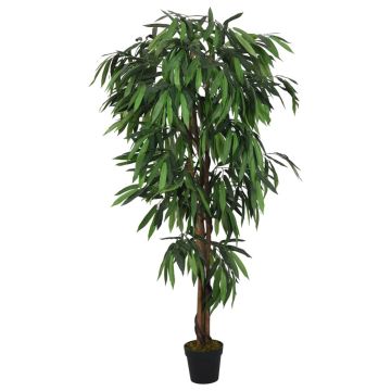 vidaXL Dirbtinis mango medis, žalios spalvos, 120 cm, 450 lapų