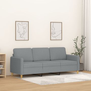 vidaXL Trivietė sofa, šviesiai pilkos spalvos, 180cm, audinys