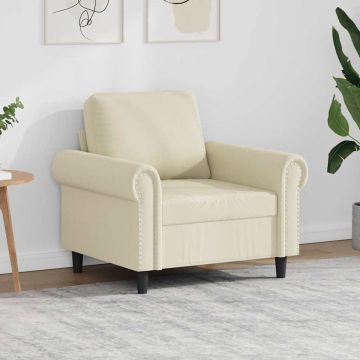 vidaXL Krėslas, kreminės spalvos, 60cm, dirbtinė oda