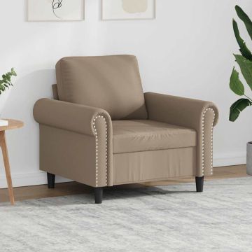 vidaXL Krėslas, kapučino spalvos, 60cm, dirbtinė oda